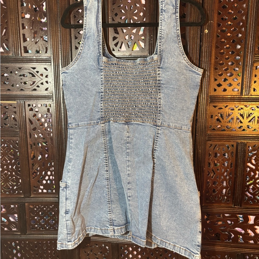 Denim Zip-Up Sleeveless Dress - Picture 2 of 2